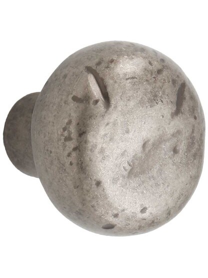 Distressed Round Knob - 1 5/16 inch Diameter in Antique Pewter.